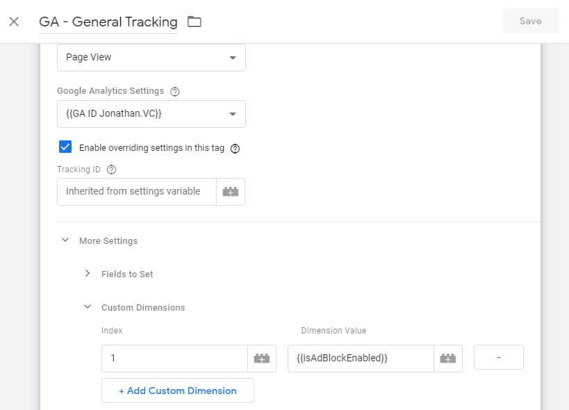 Google Analytics - Custom Dimension