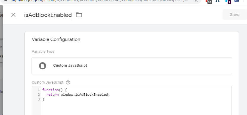 GTM - Javascript Variable